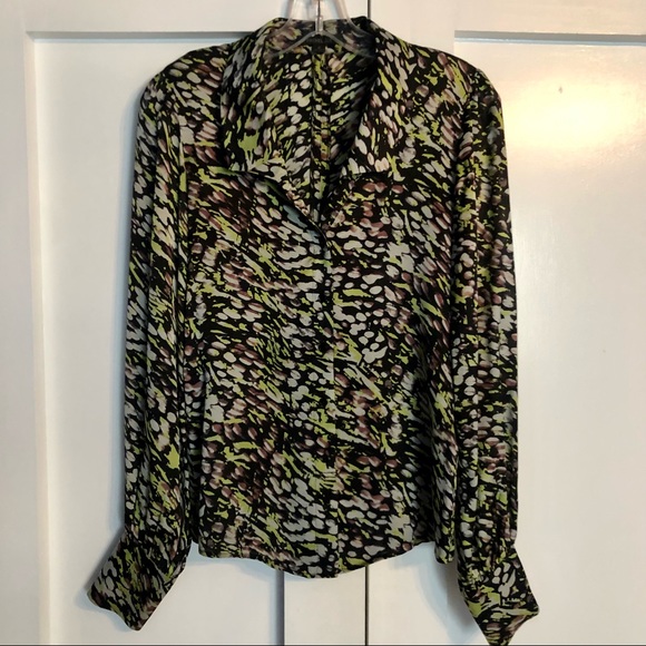 Rachel Zoe abstract print silk blouse size 0 - Picture 4 of 8